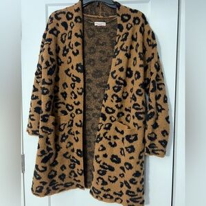 Knox Rose Leopard Print Open Front Cardigan
